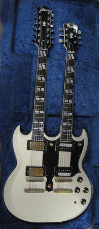 1977 Ibanez Double Neck  SG in the rare Jimmy Page Polaris White  sold