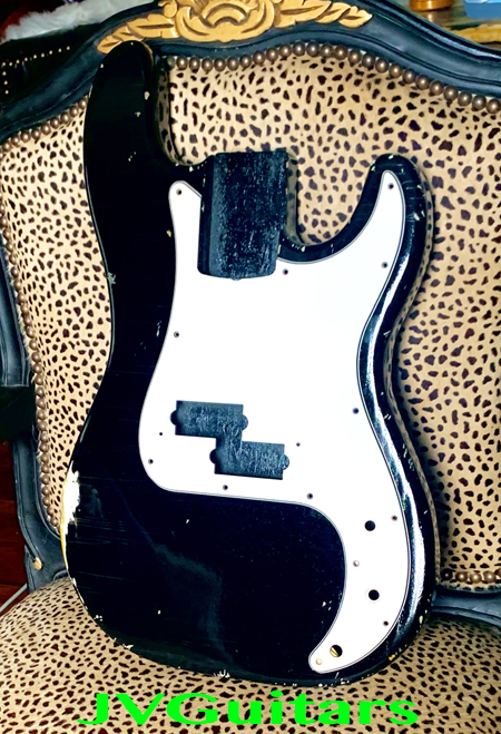 P Bass BODY Relic Black Lacquer aged beauty by JVGuitars $ 275.00
